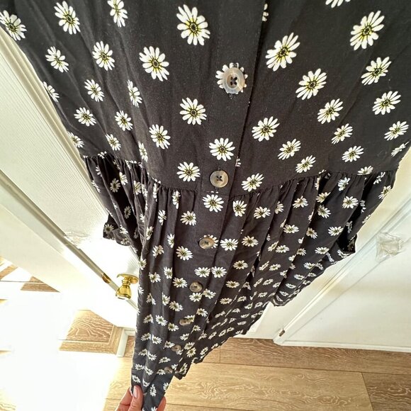 Tucker‎ & Tate Girls Black White Daisy Floral Dress Boho Lagenlook Size Large - Picture 4 of 8